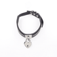 Love In Leather Faux Leather Collar With Functional Heart Padlock Pendant