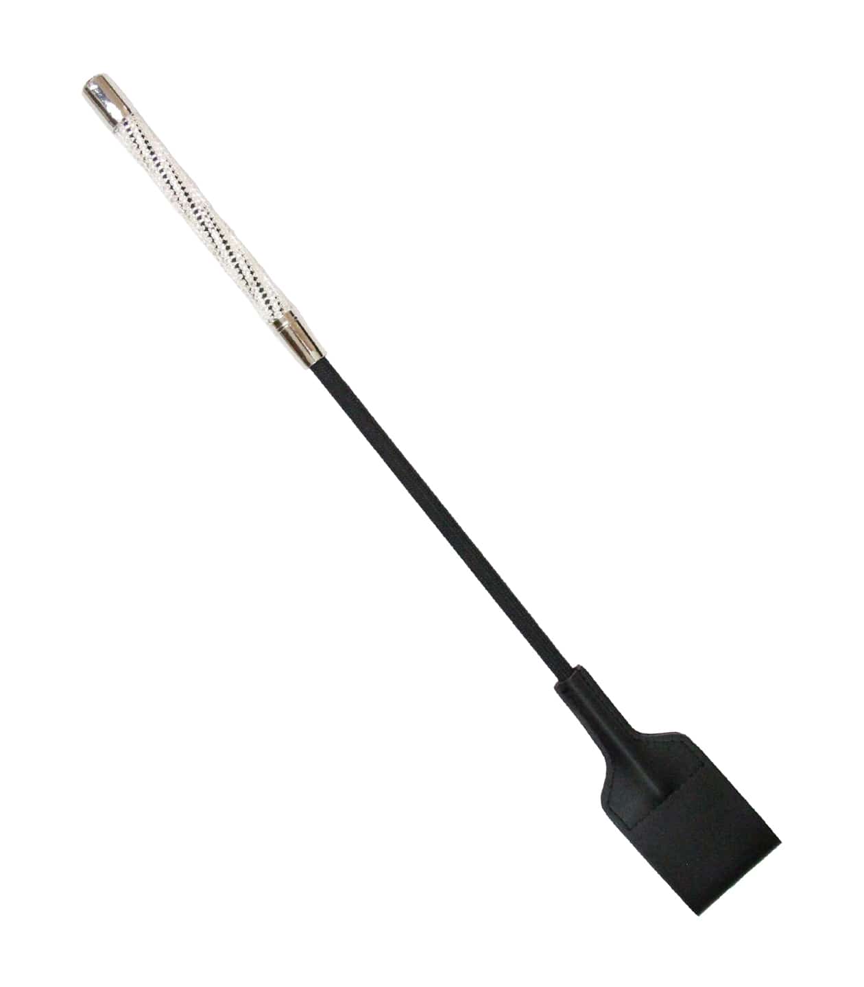 Love In Leather Medium Sized Crop With Diamanté Encrusted Handle And Wide Leather Tab CRO016