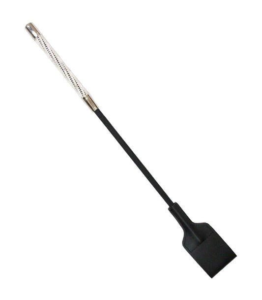 Love In Leather Medium Sized Crop With Diamanté Encrusted Handle And Wide Leather Tab CRO016