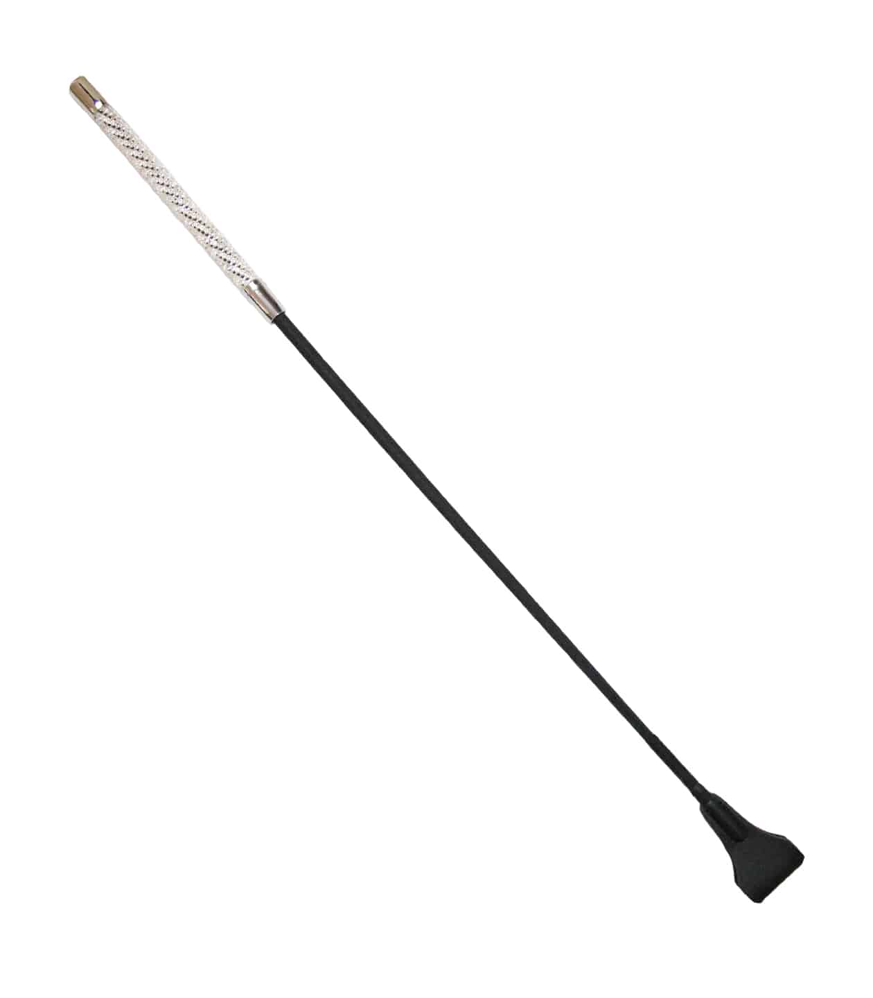 Love In Leather Long Crop With Diamanté Encrusted Handle And Wide Leather Tab CRO017