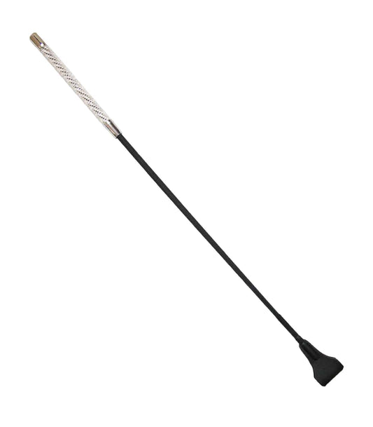 Love In Leather Long Crop With Diamanté Encrusted Handle And Wide Leather Tab CRO017