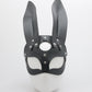 Love In Leather Down The Rabbit Hole. Half Face Leather Mask With Rabbit Ears