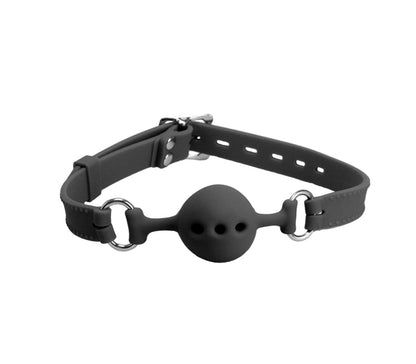 Love In Leather Silicone Bit Gag With Petite Breathable Ball GAG011A