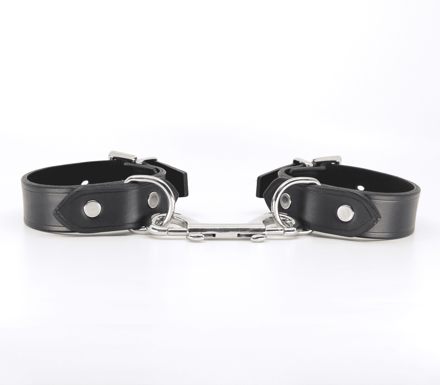 Love In Leather Classic Unlined Leather Handcuffs With Detachable Double Snap Join