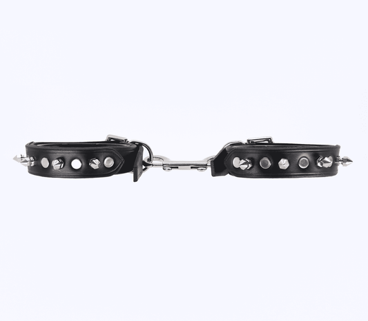 Love In Leather Unlined Leather Wrist Restraints With Dog Spikes