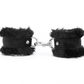 Love In Leather Soft & Fluffy Fleece Handcuffs With Suede Leather Strap