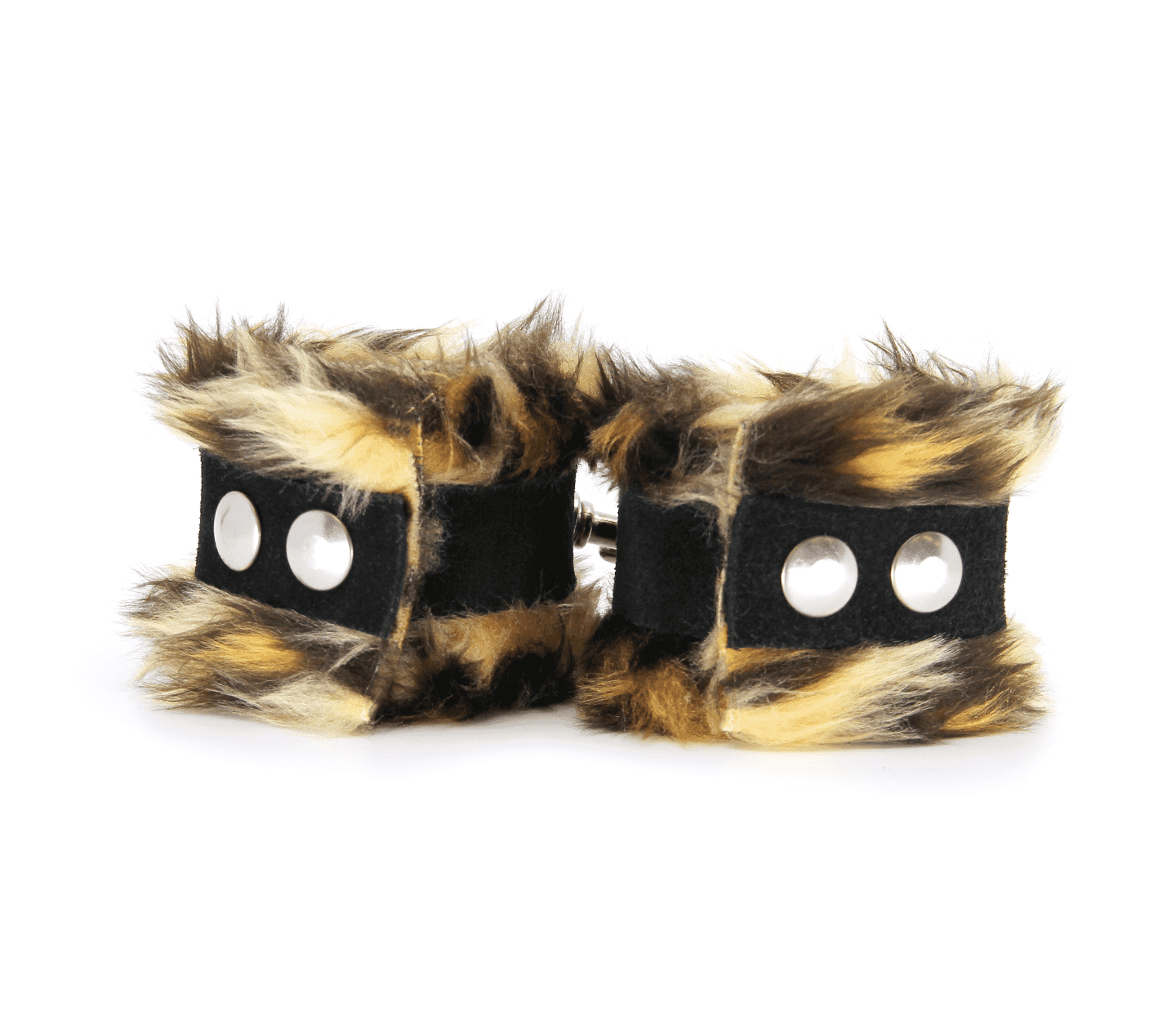 Love In Leather Soft & Fluffy Fleece Handcuffs With Suede Leather Strap