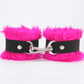 Love In Leather Soft & Fluffy Fleece Handcuffs With Suede Leather Strap