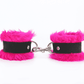 Love In Leather Soft & Fluffy Fleece Handcuffs With Suede Leather Strap