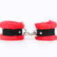 Love In Leather Soft & Fluffy Fleece Handcuffs With Suede Leather Strap