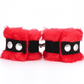 Love In Leather Soft & Fluffy Fleece Handcuffs With Suede Leather Strap