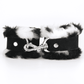 Love In Leather Soft & Fluffy Fleece Handcuffs With Suede Leather Strap