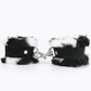 Love In Leather Soft & Fluffy Fleece Handcuffs With Suede Leather Strap