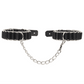 Love In Leather Striking Woven Leather & Chain Link Handcuffs