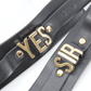Love In Leather YES SIR Faux Leather Wrist Cuffs With Gold Hardware