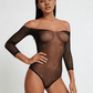 Love In Leather LIN008 Rhinestone Bodysuit One Size - MULTIPLE COLOURS