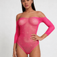 Love In Leather LIN008 Rhinestone Bodysuit One Size - MULTIPLE COLOURS