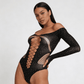 Love In Leather LIN009 Rhinestone Bodysuit One Size - MULTIPLE COLOURS
