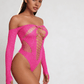 Love In Leather LIN009 Rhinestone Bodysuit One Size - MULTIPLE COLOURS