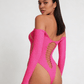 Love In Leather LIN009 Rhinestone Bodysuit One Size - MULTIPLE COLOURS