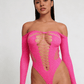 Love In Leather LIN009 Rhinestone Bodysuit One Size - MULTIPLE COLOURS