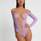 Love In Leather LIN009 Rhinestone Bodysuit One Size - MULTIPLE COLOURS