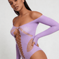 Love In Leather LIN009 Rhinestone Bodysuit One Size - MULTIPLE COLOURS