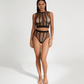 Love In Leather LIN010 Rhinestone Two Piece Set One Size - MULTIPLE COLOURS