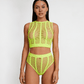 Love In Leather LIN010 Rhinestone Two Piece Set One Size - MULTIPLE COLOURS