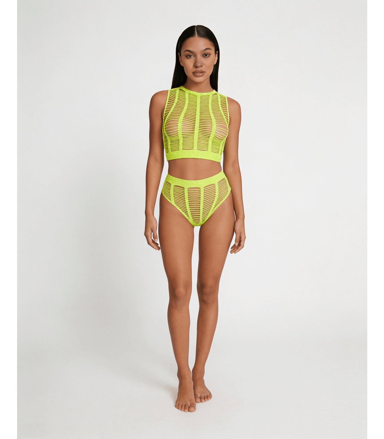 Love In Leather LIN010 Rhinestone Two Piece Set One Size - MULTIPLE COLOURS