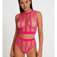 Love In Leather LIN010 Rhinestone Two Piece Set One Size - MULTIPLE COLOURS