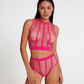 Love In Leather LIN010 Rhinestone Two Piece Set One Size - MULTIPLE COLOURS