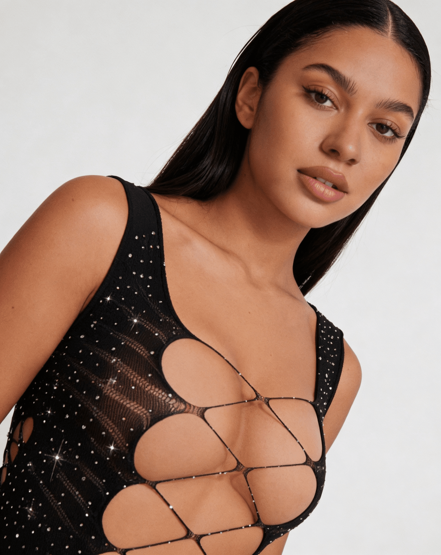 Love In Leather LIN011 Rhinestone Dress One Size - MULTIPLE COLOURS