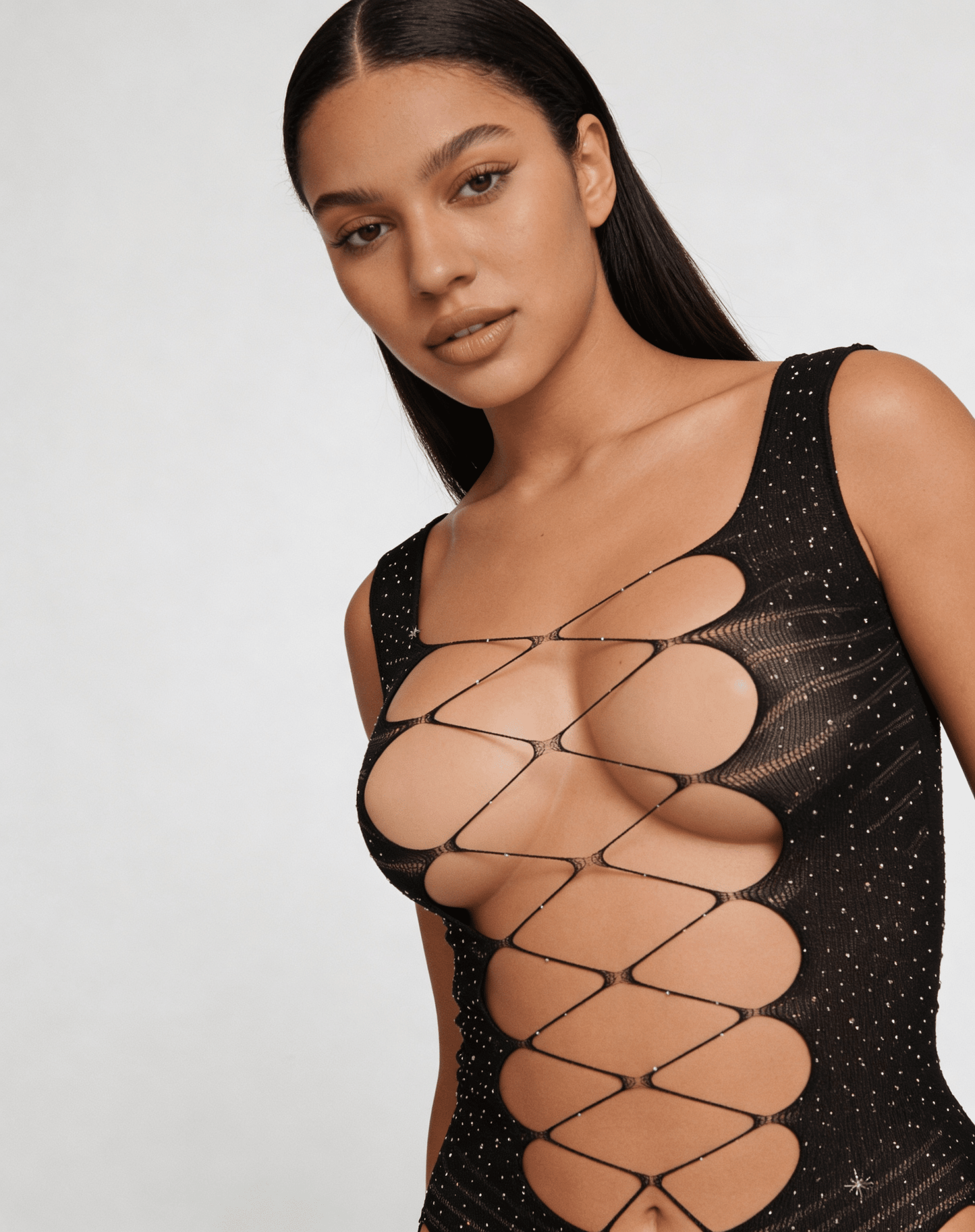 Love In Leather LIN011 Rhinestone Dress One Size - MULTIPLE COLOURS