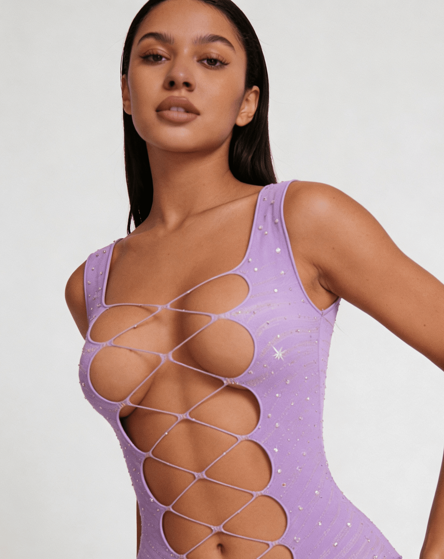 Love In Leather LIN011 Rhinestone Dress One Size - MULTIPLE COLOURS