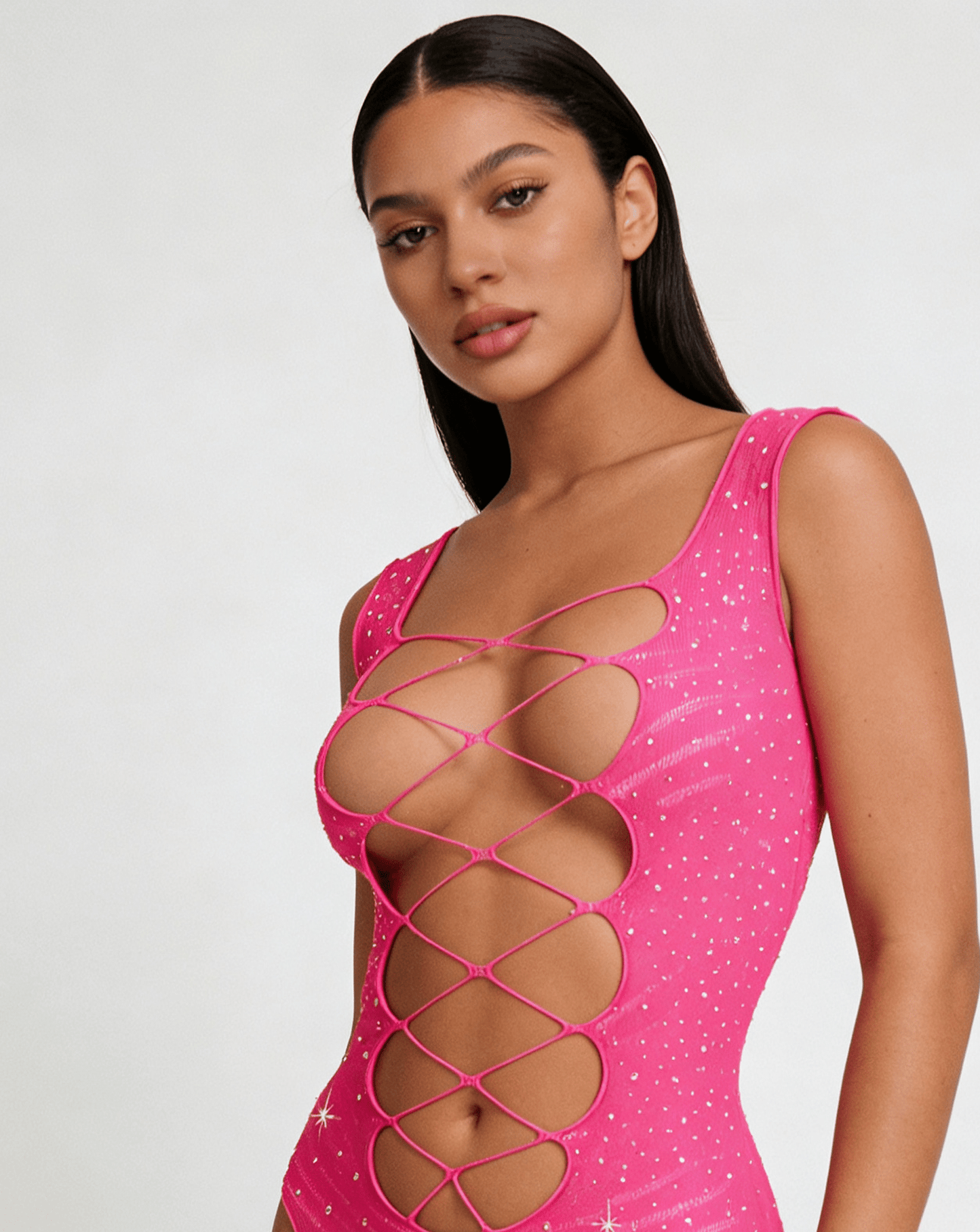 Love In Leather LIN011 Rhinestone Dress One Size - MULTIPLE COLOURS