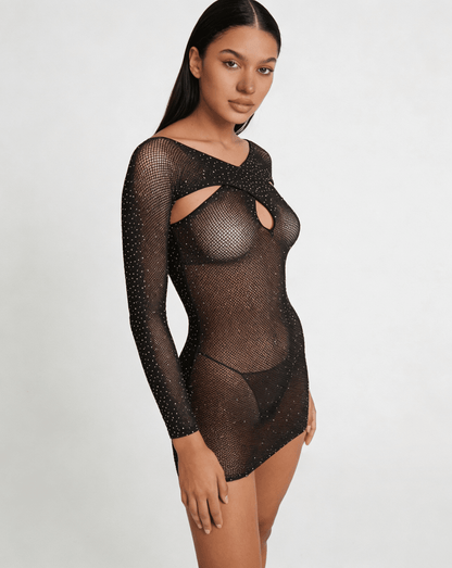 Love In Leather LIN012 Rhinestone Dress One Size - MULTIPLE COLOURS