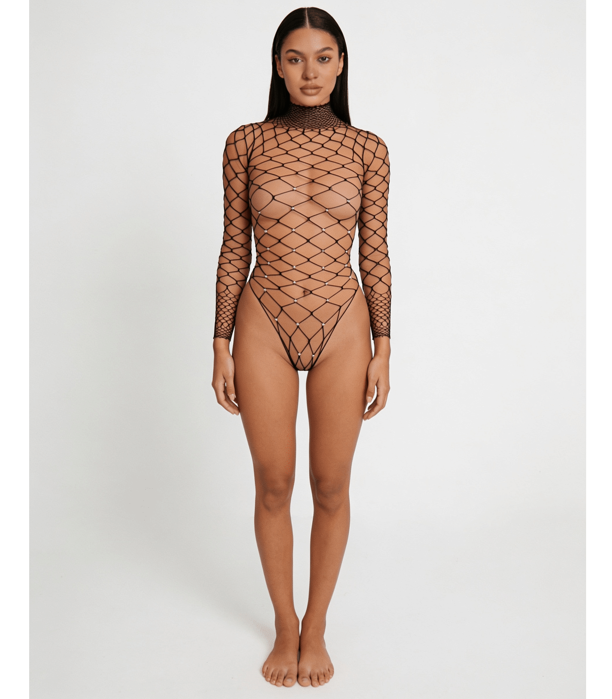 Love In Leather LIN014 Rhinestone Bodysuit One Size - MULTIPLE COLOURS
