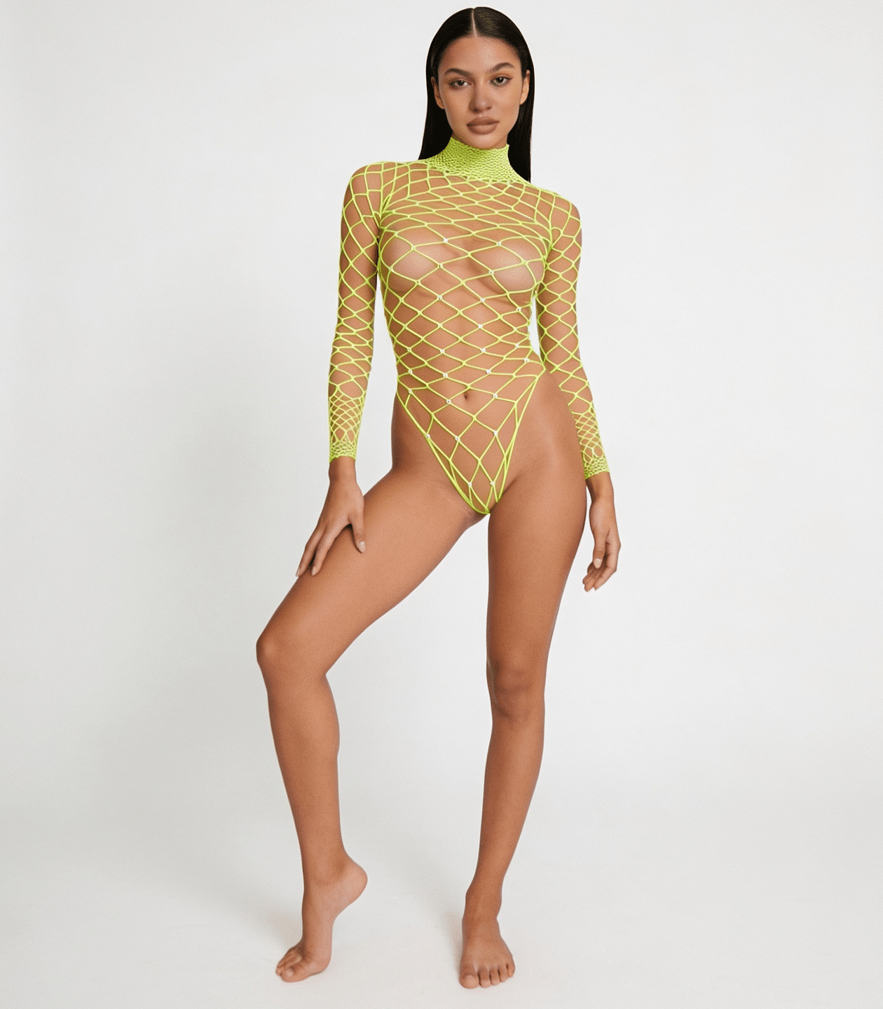 Love In Leather LIN014 Rhinestone Bodysuit One Size - MULTIPLE COLOURS