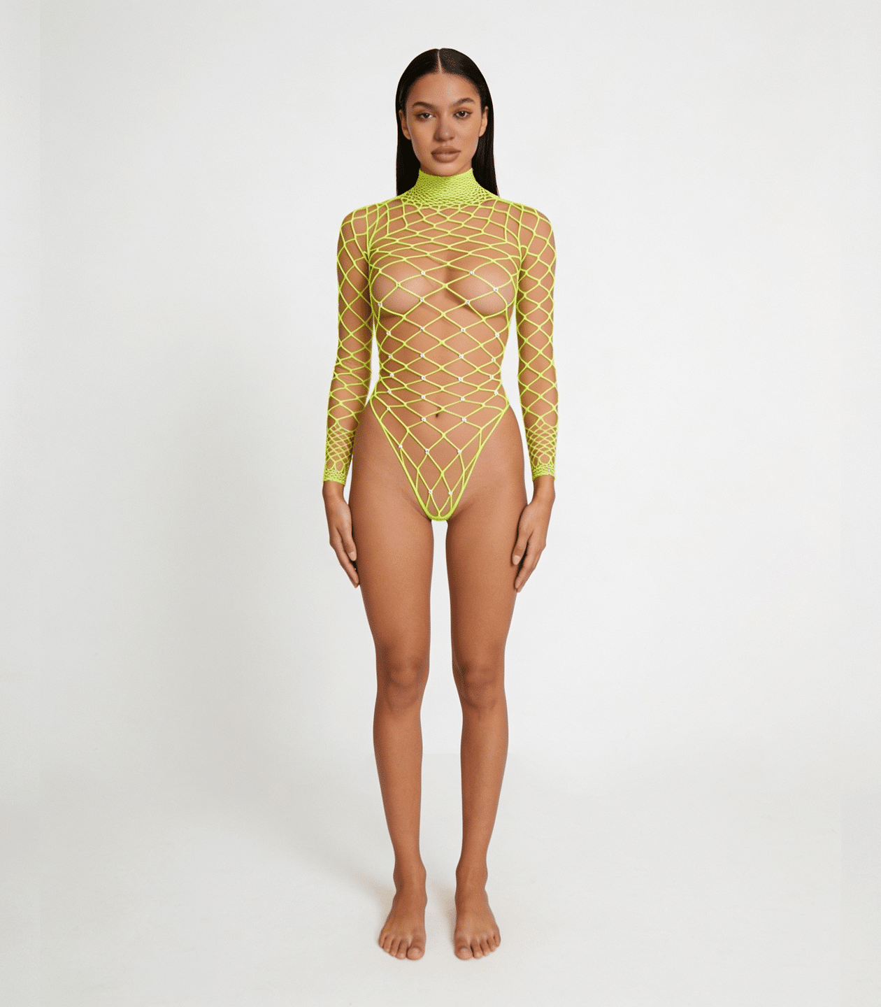 Love In Leather LIN014 Rhinestone Bodysuit One Size - MULTIPLE COLOURS
