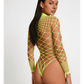 Love In Leather LIN014 Rhinestone Bodysuit One Size - MULTIPLE COLOURS