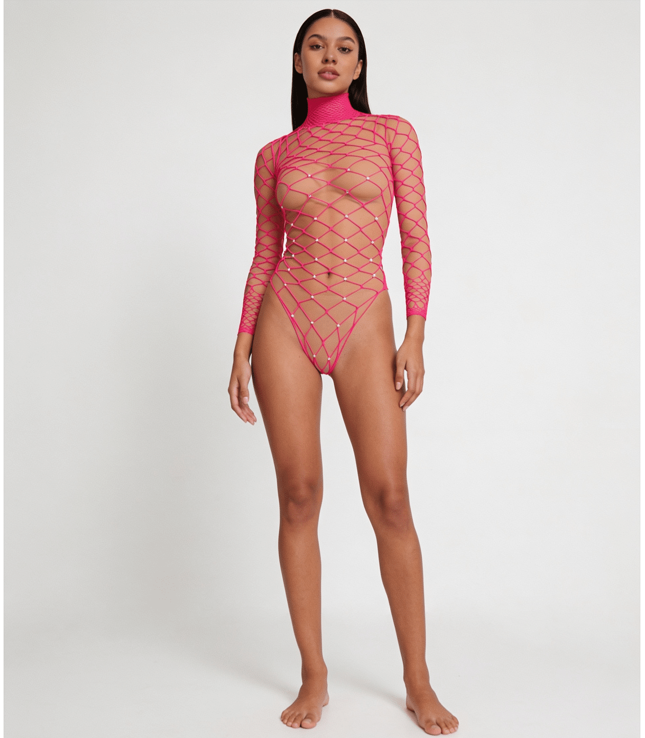 Love In Leather LIN014 Rhinestone Bodysuit One Size - MULTIPLE COLOURS