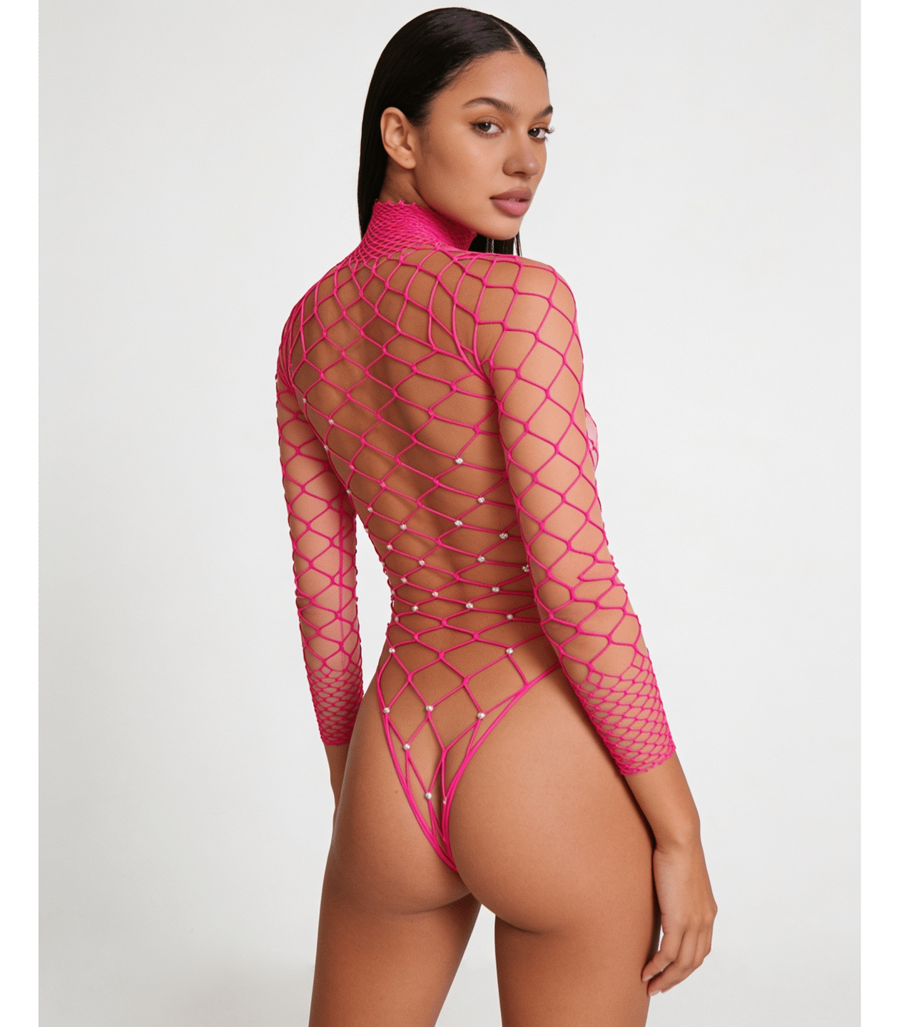 Love In Leather LIN014 Rhinestone Bodysuit One Size - MULTIPLE COLOURS
