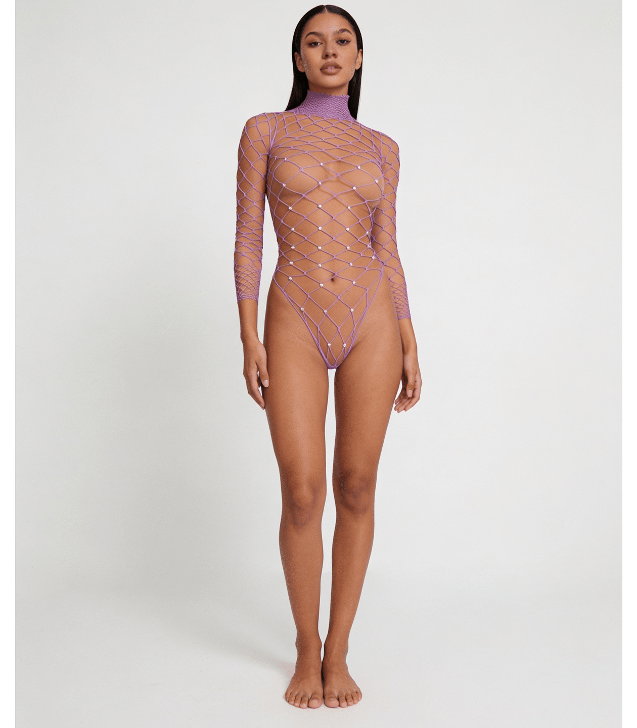Love In Leather LIN014 Rhinestone Bodysuit One Size - MULTIPLE COLOURS