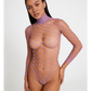 Love In Leather LIN014 Rhinestone Bodysuit One Size - MULTIPLE COLOURS