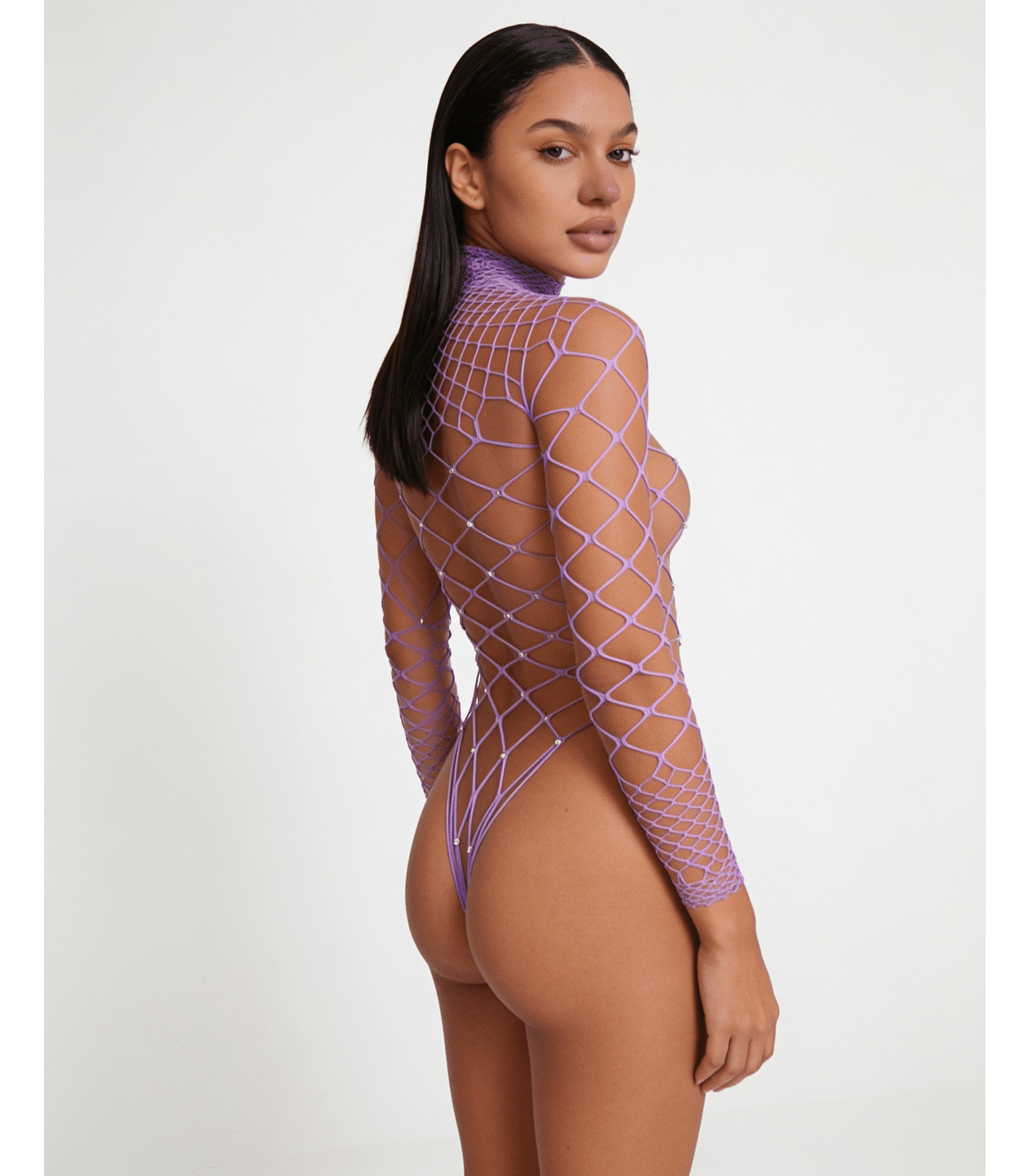 Love In Leather LIN014 Rhinestone Bodysuit One Size - MULTIPLE COLOURS