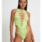 Love In Leather LIN015 Rhinestone Bodysuit One Size - MULTIPLE COLOURS