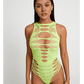 Love In Leather LIN015 Rhinestone Bodysuit One Size - MULTIPLE COLOURS
