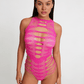 Love In Leather LIN015 Rhinestone Bodysuit One Size - MULTIPLE COLOURS