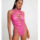 Love In Leather LIN015 Rhinestone Bodysuit One Size - MULTIPLE COLOURS